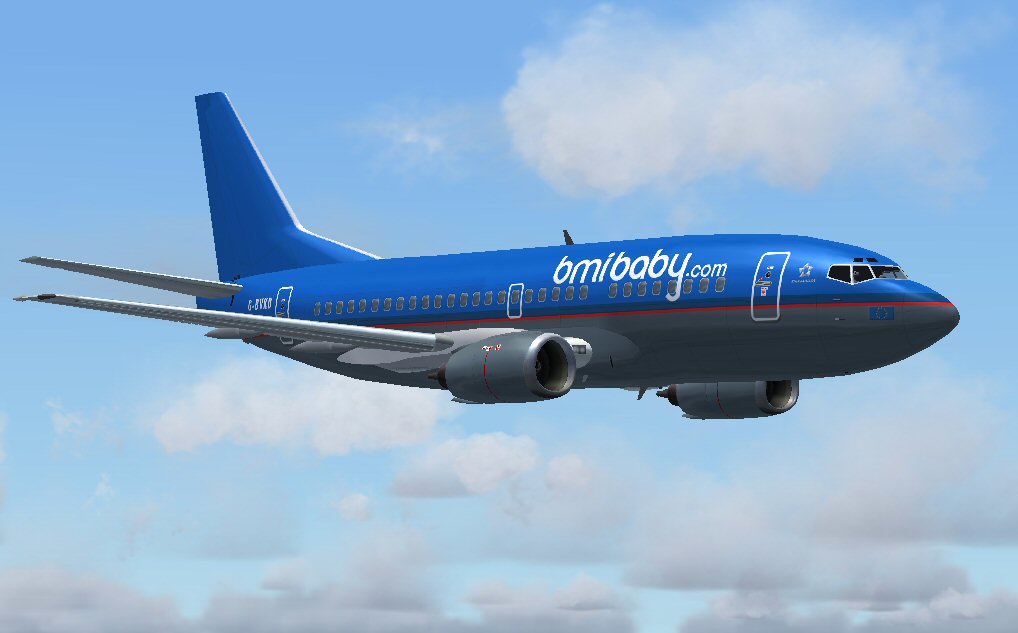 Boeing 737-500 In Hybrid Colours, Bmi Baby Logos On Old British Midland Colours