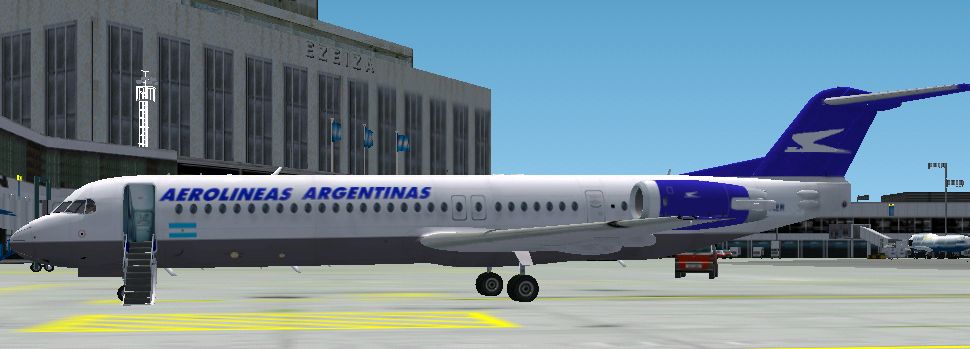 Fs2002/Fs2004 Aerolineas Argentinas Fokker 100 Tay620-15 Model Based On Official Fokker F1