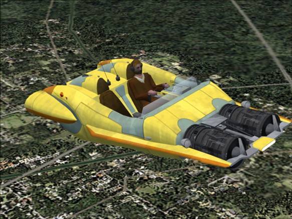 Fs2004 Greyshade Gsh-01 Custom Speeder As Seen In Attack Of The Clones, The Gsh-01 Was A C