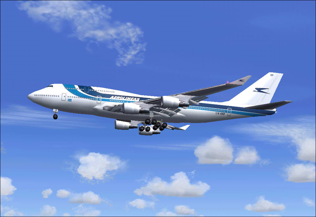 Fs2004 Aerolineas Argentinas (Oc) Boeing 747-400 Repainted Textures (Plus Other Required F