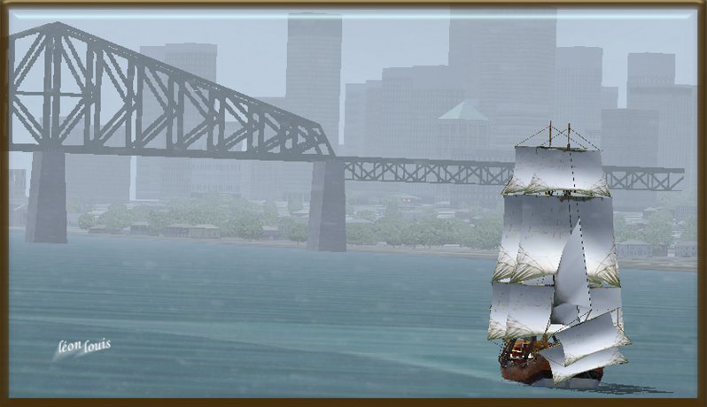 Montréal Harbour Sail Ship And Plane Ai Traffic Mtrl9_Ai This Is A Great Scenery, Made So