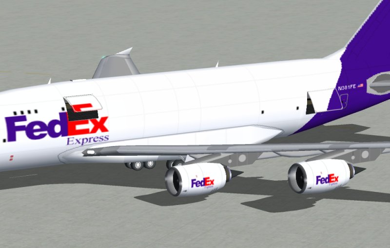 Fs2004 Fed Ex, Airbus A388 Cargo Promx (Updated) Fedex Logo Added On The Inner Nacelles ((