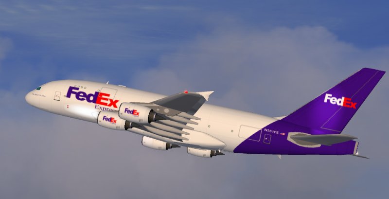 Fs2004 Fed Ex, Airbus A388 Cargo Promx (Updated) Fedex Logo Added On The Inner Nacelles ((