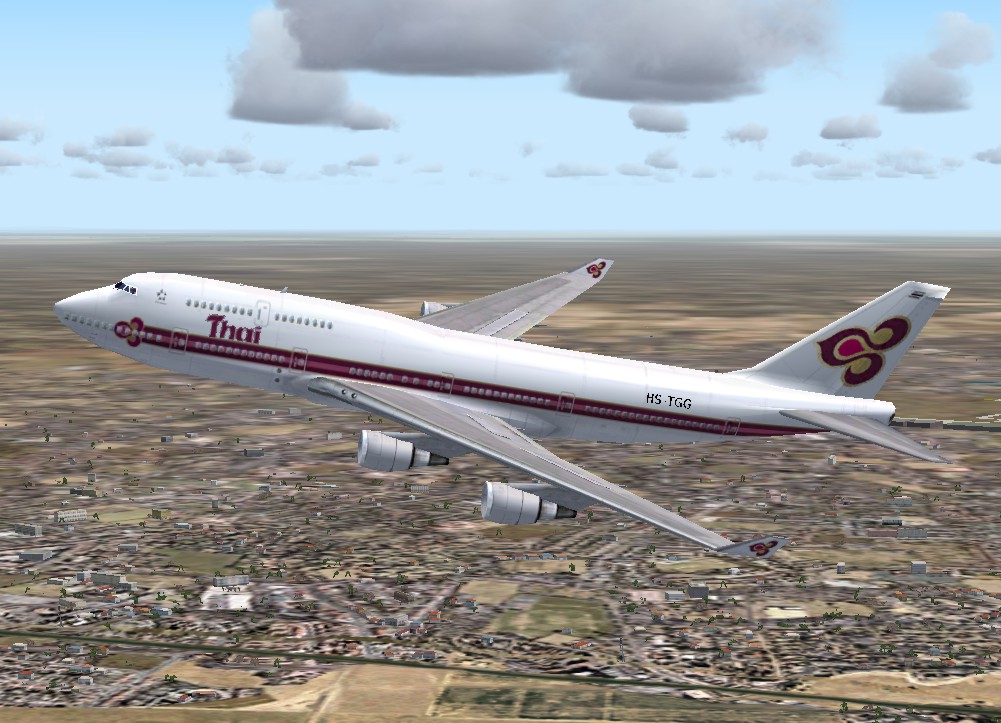 Textures Repaint Of The Msfs Default B747-400 In Thai Airways Colors By Monty1900_At_Gmx.n