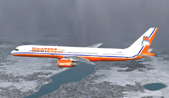 Fs2002/Fs2004 Boeing 757-200 N750Wl Hooters Air Textures Exclusively For The Posky 757-200
