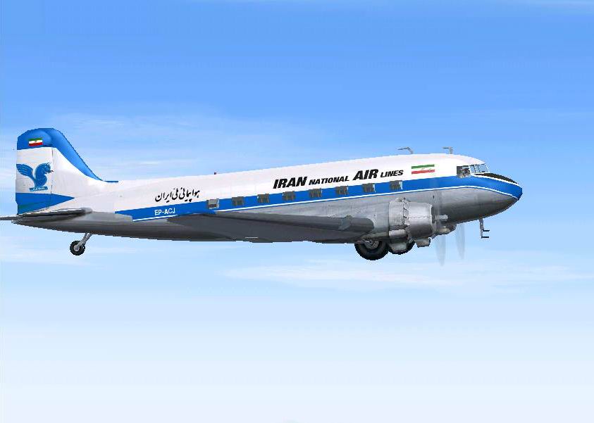 Iran National Airlines This Is Repainted Textures Of The Fs2004 Msfs Default Dc3 In The Ir