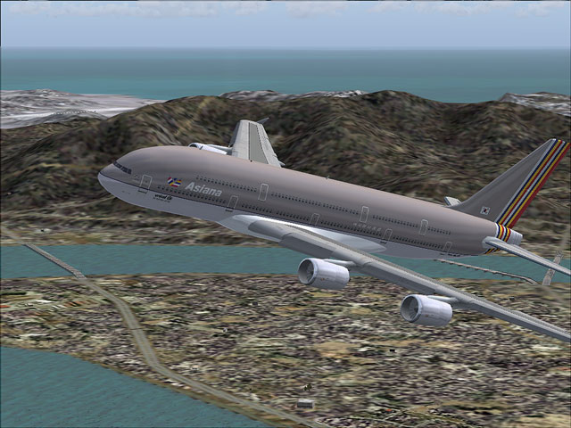 Aircraft- Airbus 380-800 Asiana (Base A380 Gmax) Using Dxt3