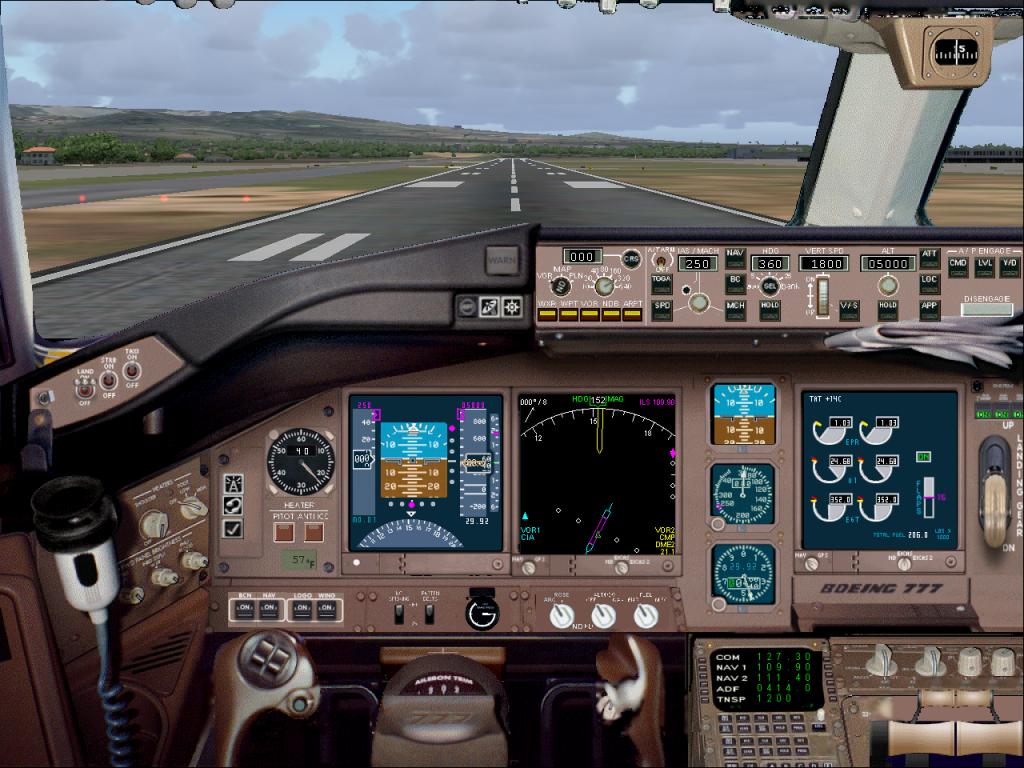 Boeing 777-200 Panel For Fs2004 Made By Marco Spada Using A Tailored Bitmap, Msfs Default