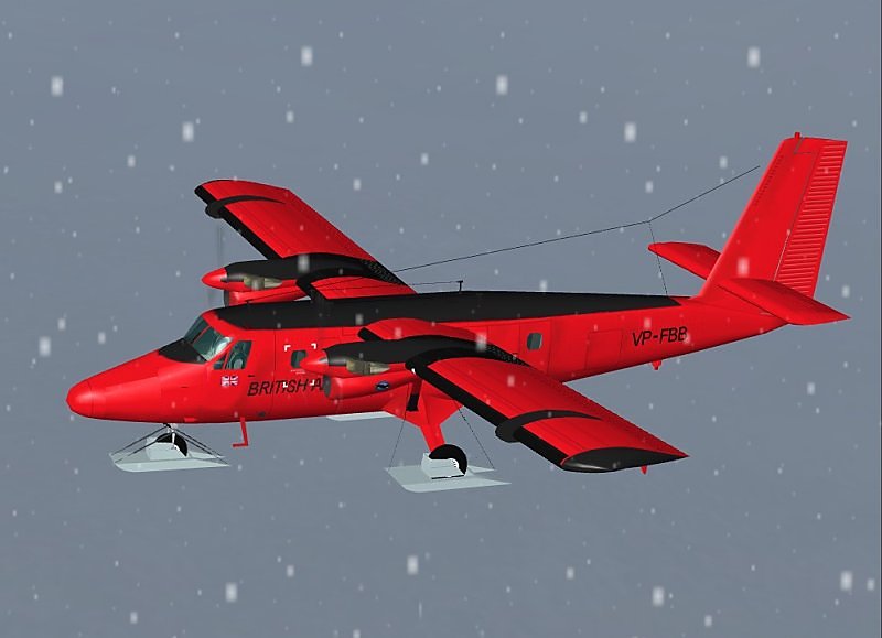 Fs2004 Dehavilland Dhc6-300 Twin Otter British Antarctic Survey Vp-Fbb On Skis