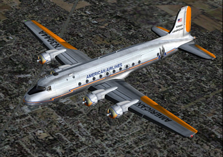 Fs2004 American Airlines Douglas Dc-4 Registration N3044A