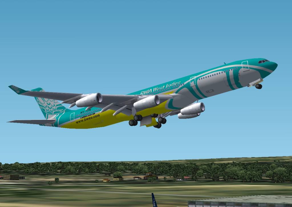 Fs2002 Bwia West Indies Airways Airbus 340-300, Registration 9Y-Tjn (The Colourful Steelpa