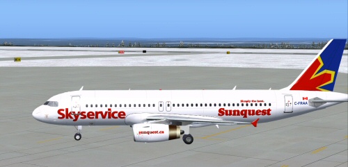 Ifdg A320-231 Skyservice/Sunquest White Flightsim Version:fs2004 Repainted By:shane Strong