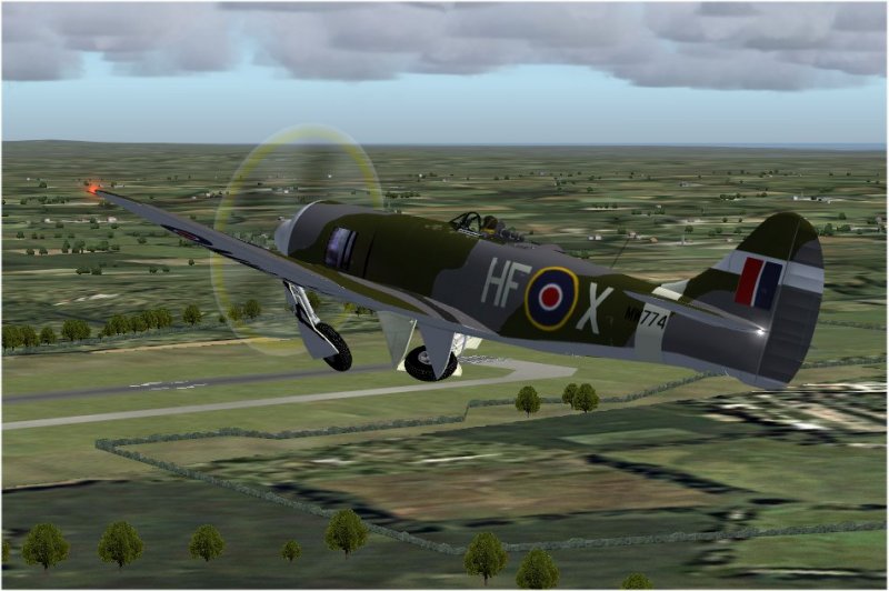 Fs2004 Aircraft Hawker Tempest Ii, Mw774 Hf-X From 54 Squadron Of The Royal Air Force In L