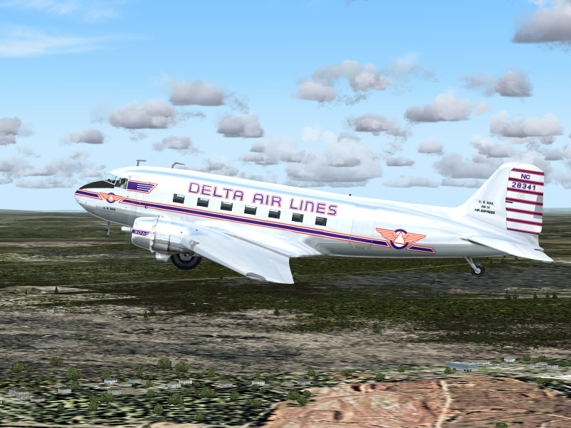Deltas Famous Ship 41 Fs2004 Msfs Default Douglas Dc-3 Repaint Textures Exclusively By Ore