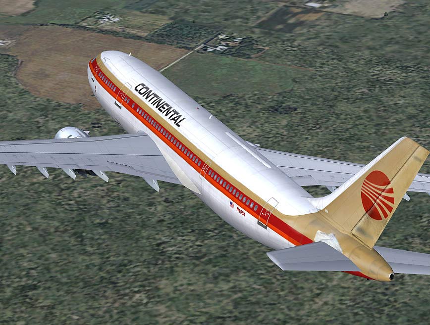 Fs2004 Continental Airlines Red Meatball Airbus A300B4-203