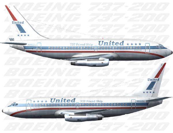 United Airlines 737-200 This Is Repainted Textures Of Erick Cantus New Boeing 737-200 In T