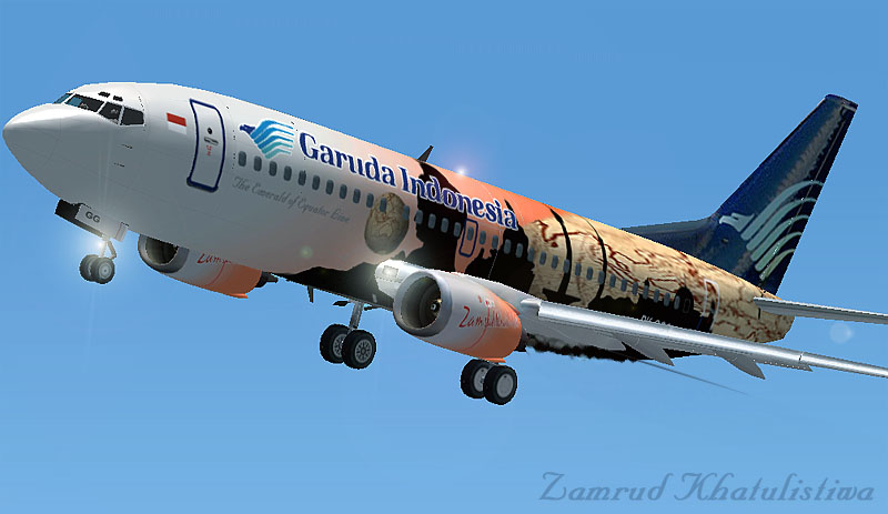 Boeing 737-300 Garuda Indonesia Zamrud Khatulistiwa Pk-Ggg Thanks To Mr