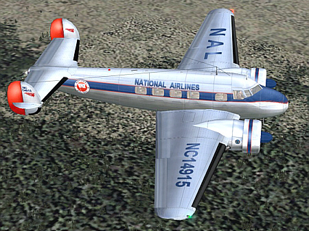 Fs2004 National Lockheed L-10 Electra, Registration Nc14915, 1940S Livery