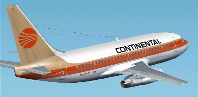 Continental Airlines 737-200 This Is Repainted Textures Of Erick Cantus New Boeing 737-200