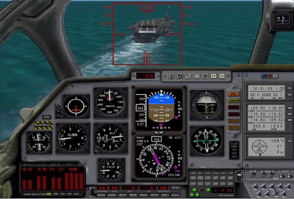 Fs2004 Grumman Ea-6B Prowler New 2D Panel Including All Nessesary Instruments Gauges (In X — 1
