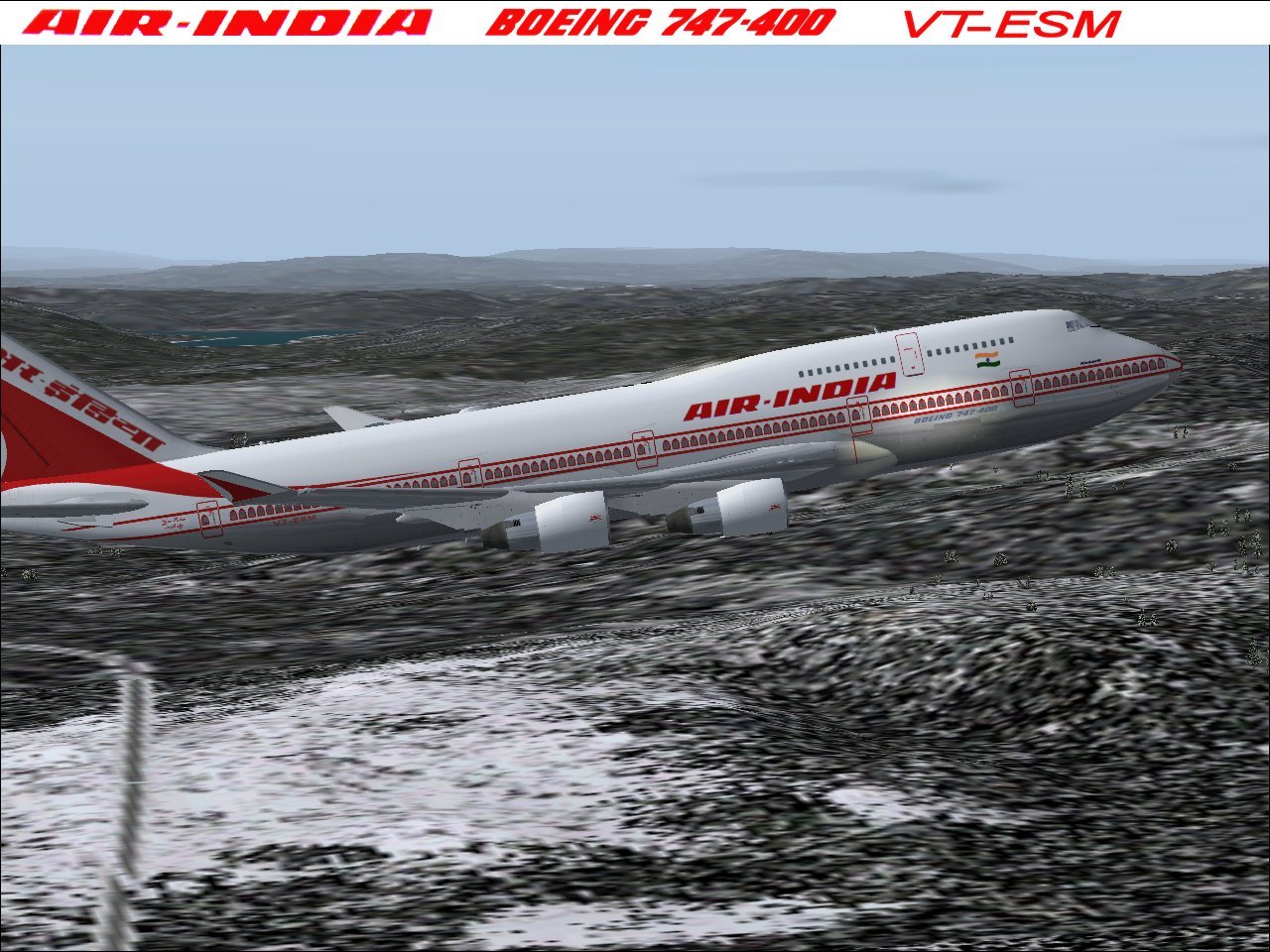 Fs2004 Posky 744 Air India Konark Painted With Posky Pw Paintkit