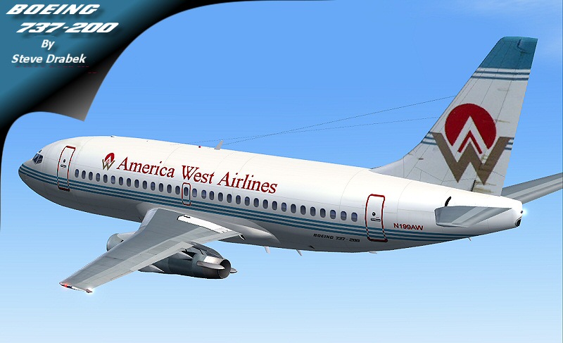 Fs2002/2004 Ffx/Erick Cantu Boeing America West Old 737-200