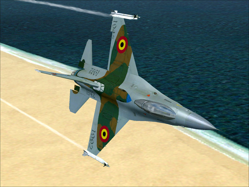 Fs2004 Baf 50 Years 349 F-16 Repainted Textures For Kirk Ollsons Fantastic F-16 In Belgian