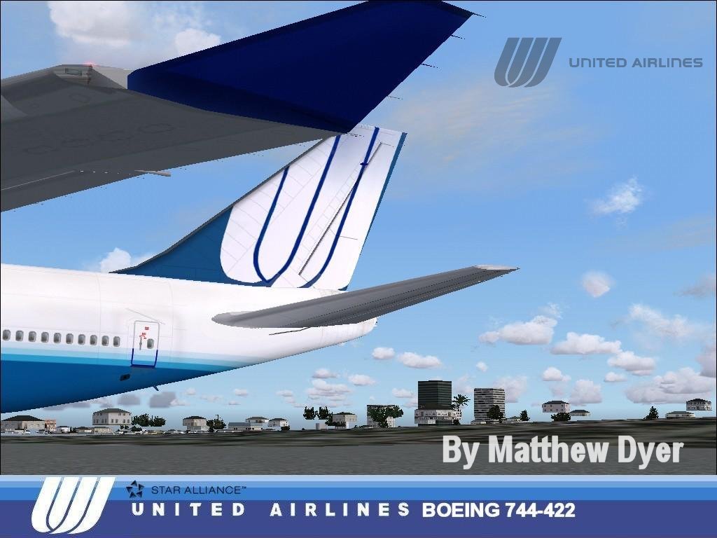 Project Opensky Boeing 747-422 United Airlines New Livery For Fs2002/2004 Repainted By: Ma — 1