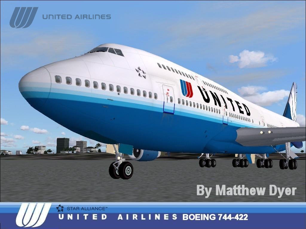 Project Opensky Boeing 747-422 United Airlines New Livery For Fs2002/2004 Repainted By: Ma