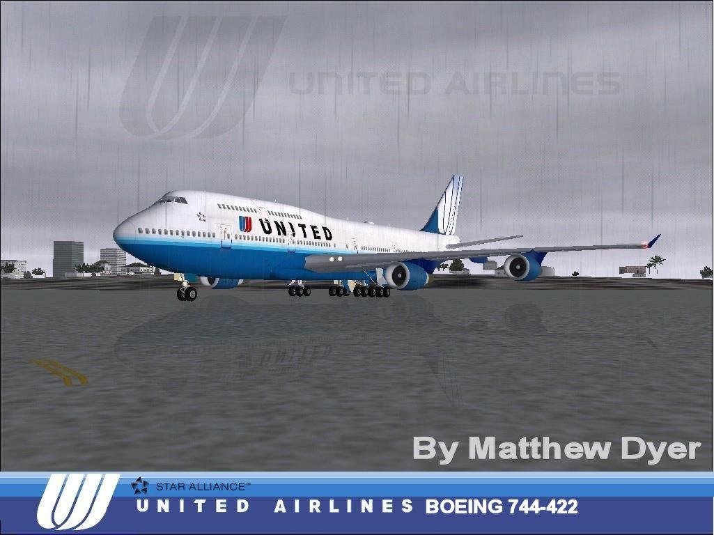 Project Opensky Boeing 747-422 United Airlines New Livery For Fs2002/2004 Repainted By: Ma
