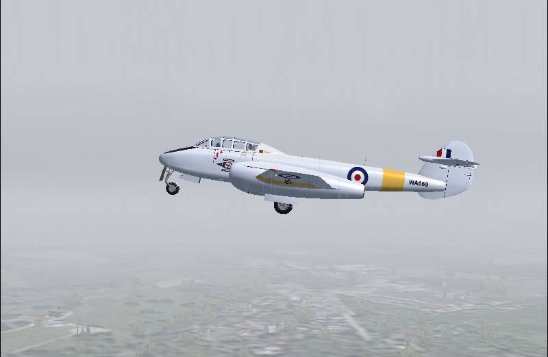 Fs2004 Gloster Meteor T7 Wa669 Repainted Textures For Rick Pipers Gloster Meteor T7 In The