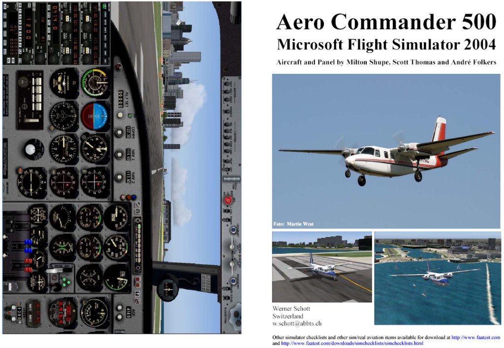 Fs2004 Manual/Checklist Aero Commander 500