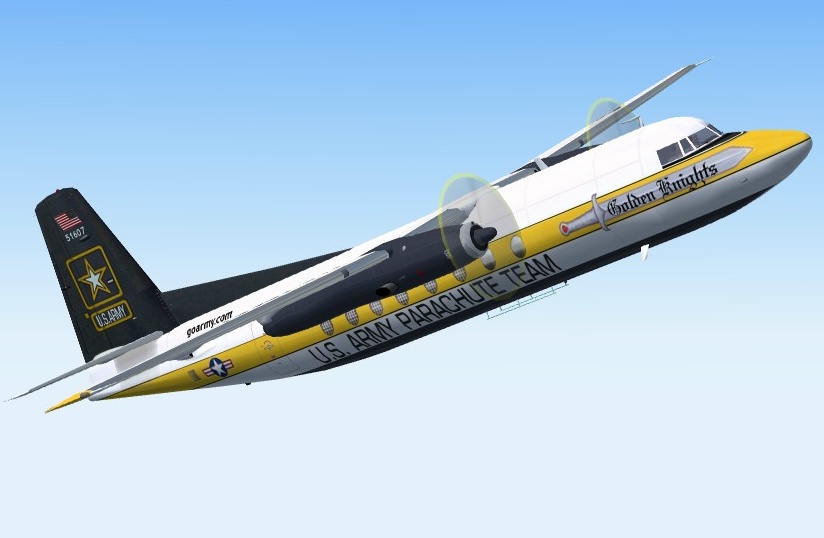 Fs2004 Textures Exclusively Us Army Fokker C-31A/F27-400 Troopship(Parachute Team)Livery O