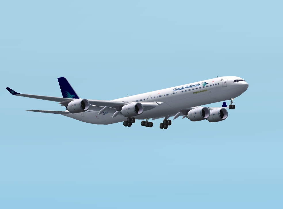 Fs2002 Airbus A340-600 Garuda Indonesia.repainting Of Fspainter Model