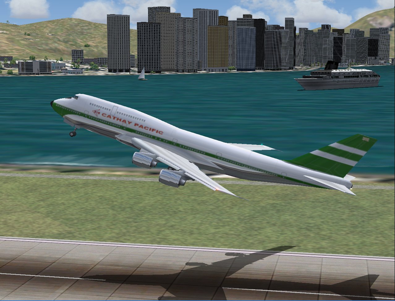 Boeing 747-300Rr In Cathay Pacifics Old Livery, Using Fspainters 747-300 Model, And Painte