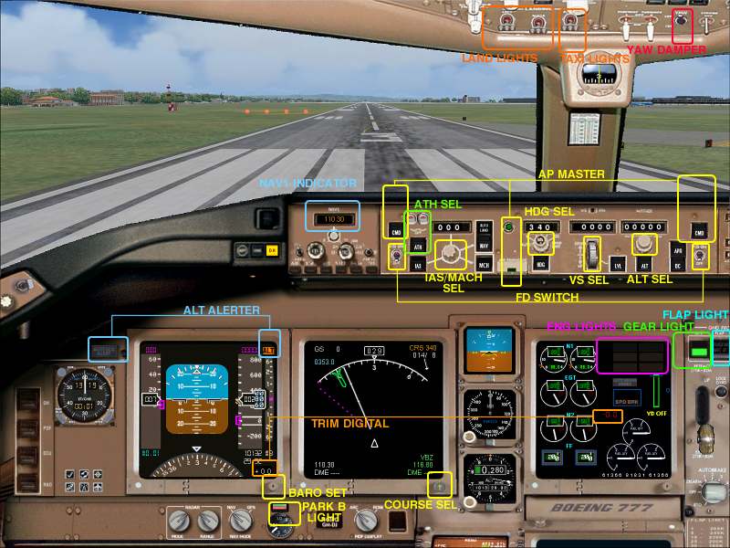 This Is A Fs9 Panel For The Boeing 777 Made Over Photoreal Bitmaps And Featuring Cockpit V