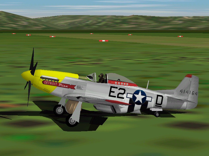 Fs98 North American P-51D Mustang Detroit Miss.original Aircraft By Alain Lhomme.original