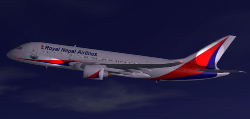 7E7-800 Royal Nepal Airlines, Model By Robert Versluys