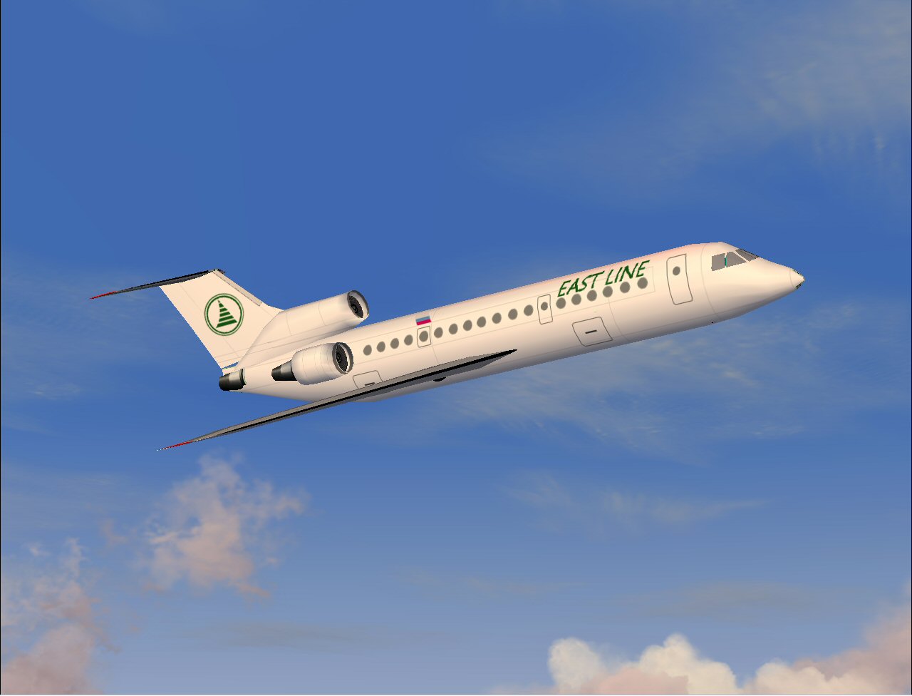 Yakolev Yak-42 For Ai Traffic, In Eastlines White Livery