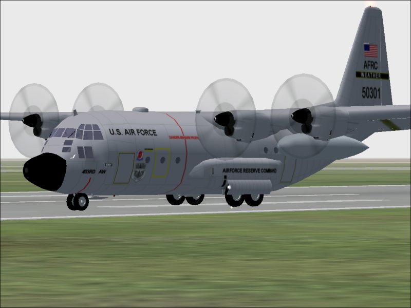 Fs2002/2004 Wc-130H Hurricane Hunter W/Underwing Fuel Tanks