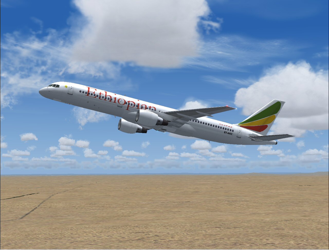 Boeing 757-260 (Pw) Of Ethiopian Airlines, Registration Et-Akc; Utilizing Project Openskys