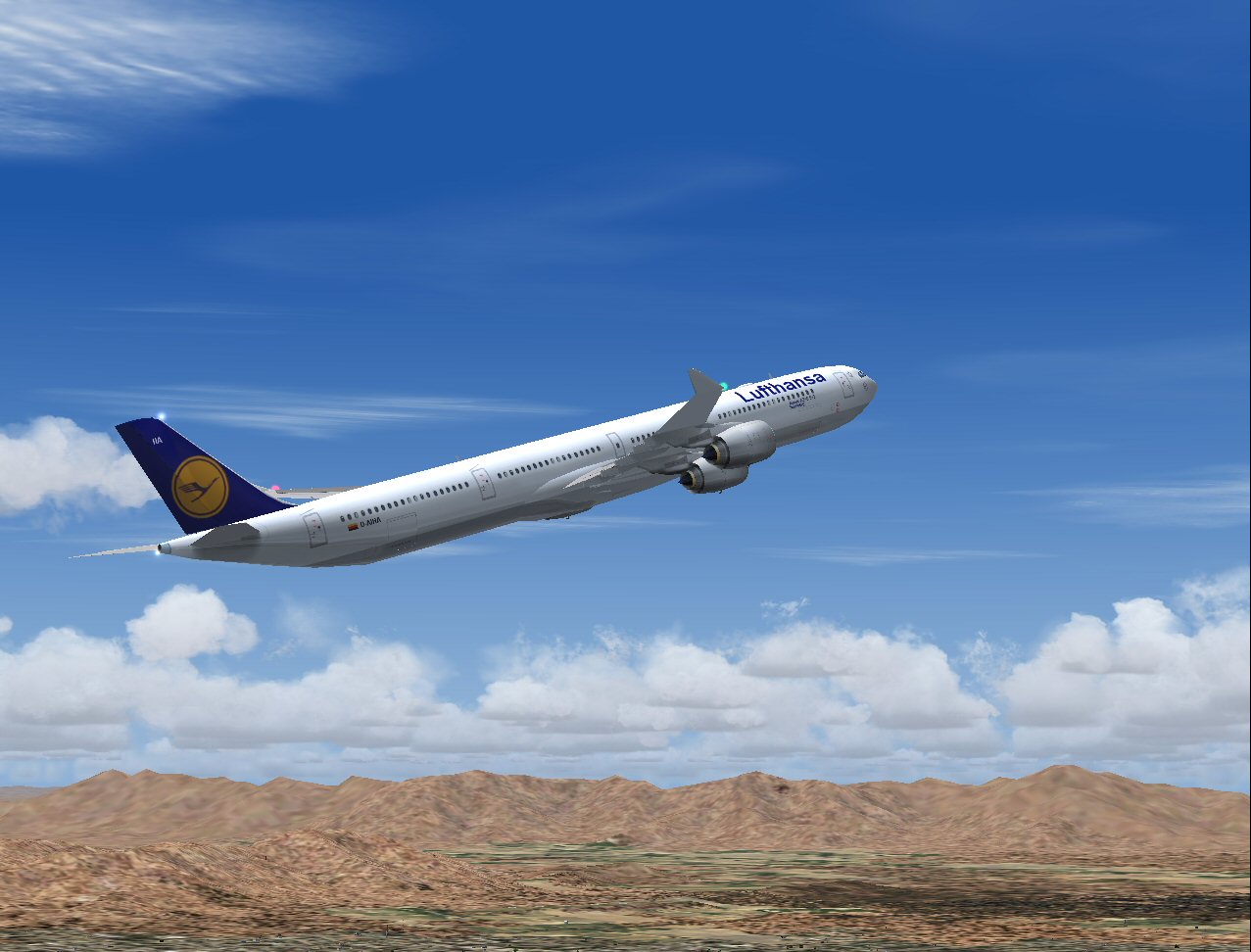 Airbus A340-642 Lufthansa D-Aiha Nurnberg, Using Flightcrafts Excellent A340-600 Model