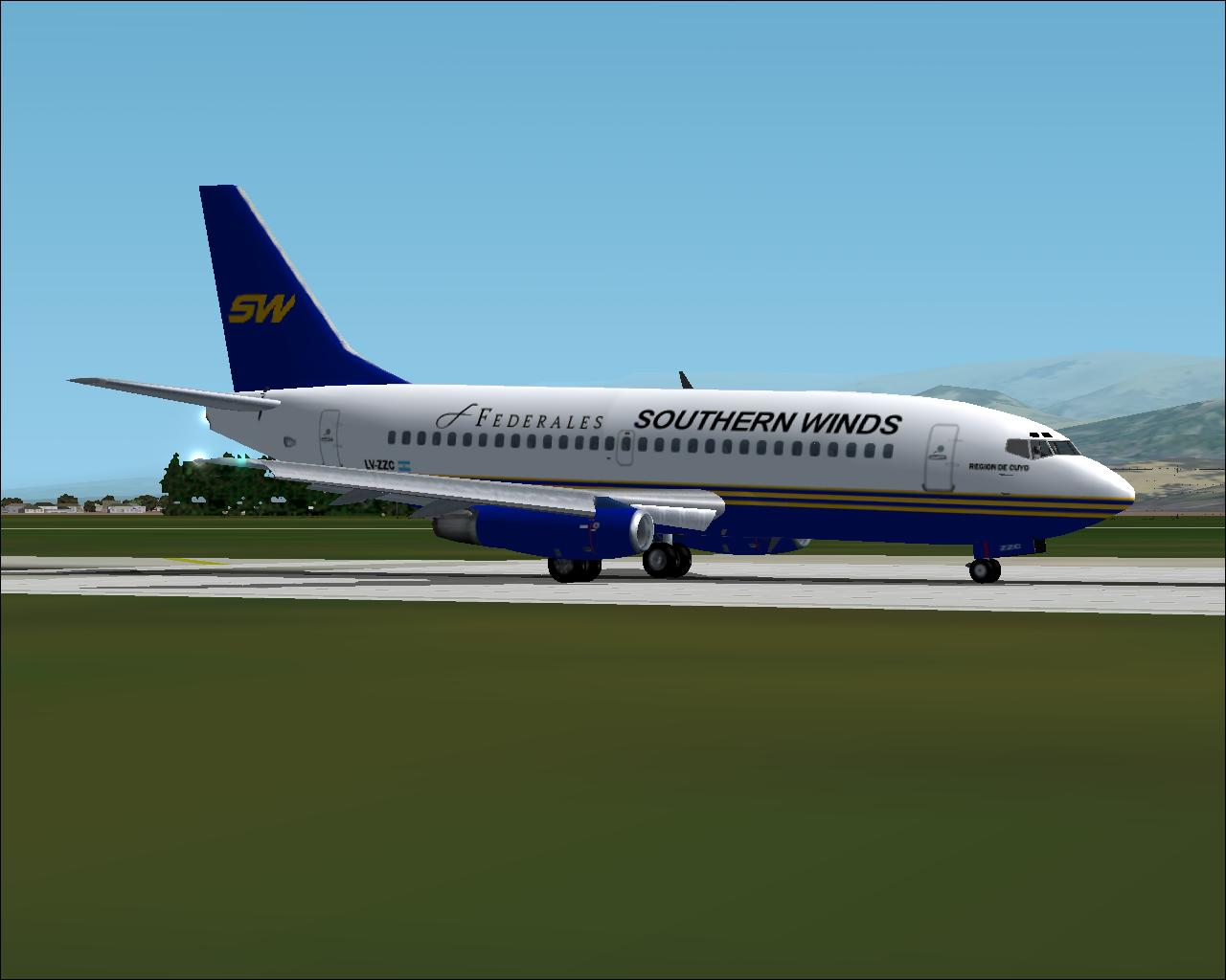 Boeing 737-200Adv Southern Winds-Lafsa Lv-Zzc Region De Cuyo Ffx/Sga Boeing 737-200 It Fea