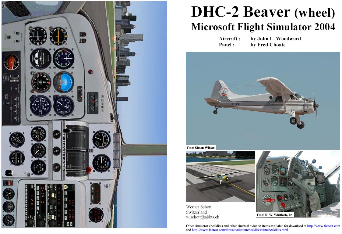Fs2004 Manual/Checklist De Havilland Dhc-2 Beaver