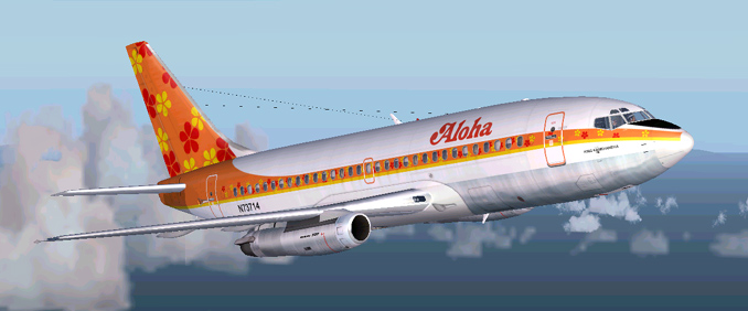 Aloha Flower Scheme Boeing 737-200 N73714 This Is Repainted Textures Of Erick Cantus New B