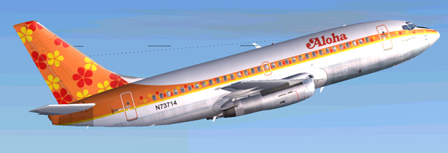 Aloha Flower Scheme Boeing 737-200 N73714 This Is Repainted Textures Of Erick Cantus New B