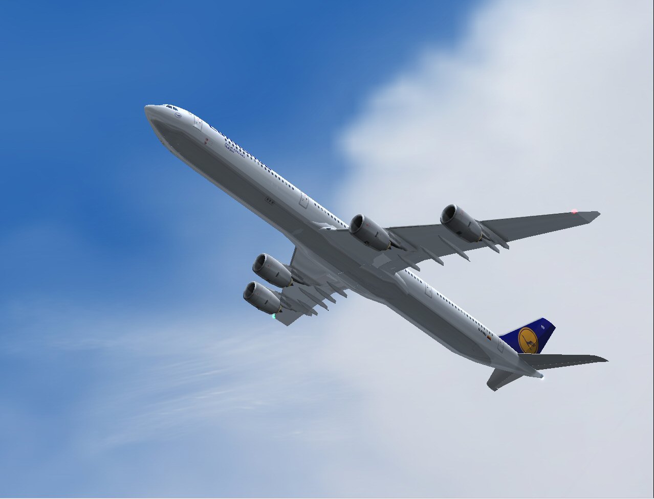 Airbus A340-642 Lufthansa D-Aihd Stuttgart, Using Flightcrafts Excellent A340-600 Model