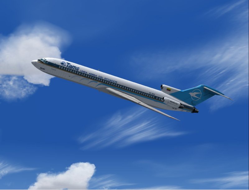 Boeing 727-200 In Tame Ecuador Livery, Registration Hc-Bzu; Painted In 32-Bit Textures