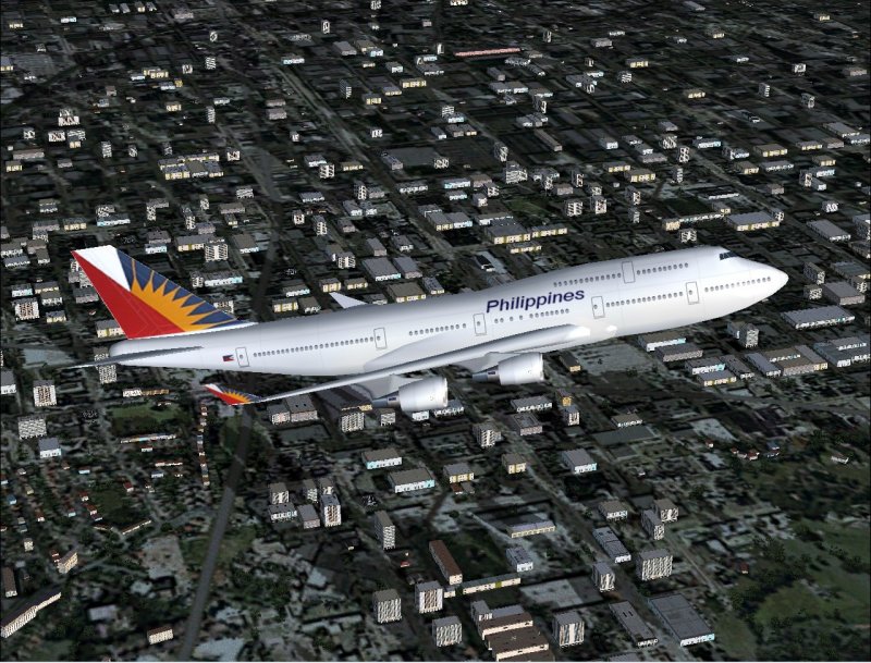 Boeing 747-400 In Philippines Airlines Livery, Painted In 32-Bit Textures
