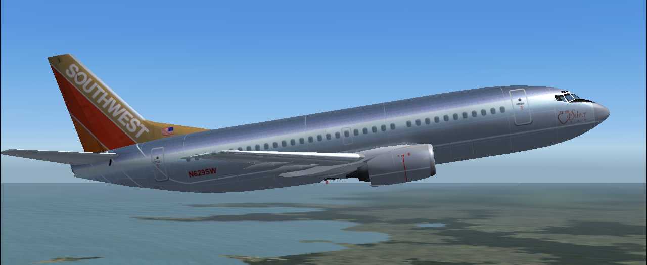 Fs2004 Southwest B737-300 Silver One Textures Repaint Of The Ffx Boeing 737-300 In The Col